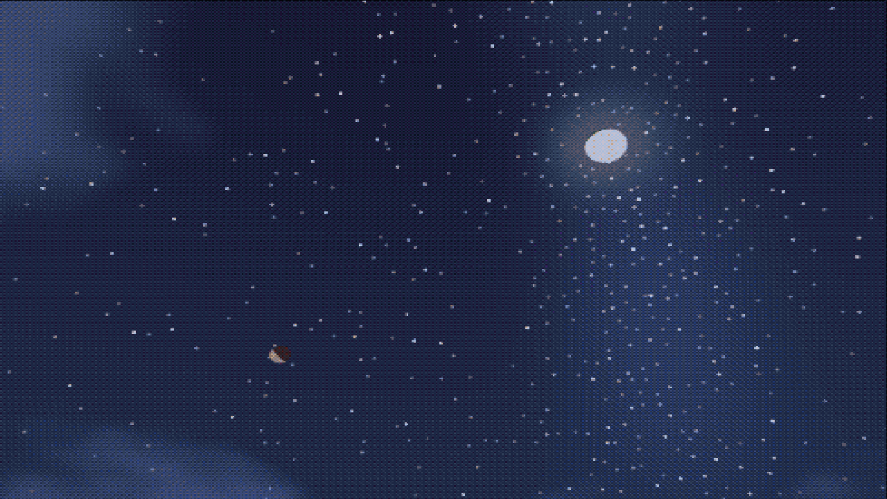 Céu da meia-noite cheio de estrelas, com uma lua clara e uma faixa de brilho